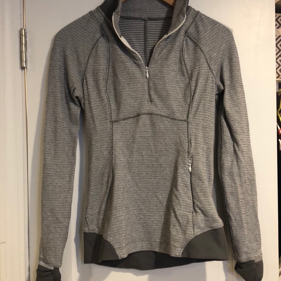 lululemon athletica Tops - Grey Lululemon Crew Zip Long Sleeve Size 4
